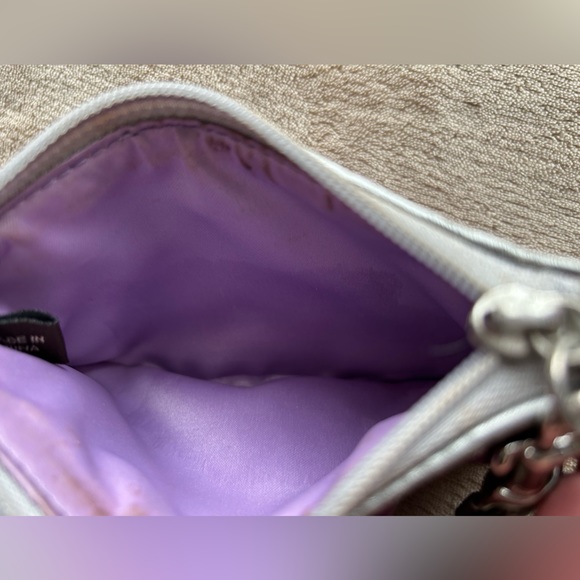 Coach Lurex Small Signature Wristlet Purple and Silver Metallic - Picture 3 of 6